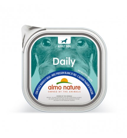ALMO NATURE CANE DAILYMENU CON PESCE BIANCO E RISO DA 300 GR IN VASCHETTA