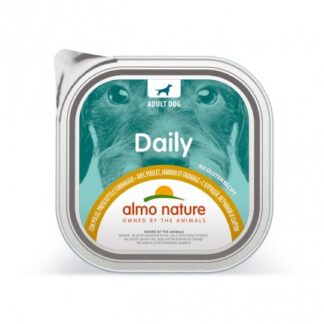 ALMO NATURE CANE DAILYMENU CON POLLO PROSCIUTTO E FORMAGGIO DA 300 GR IN VASCHETTA