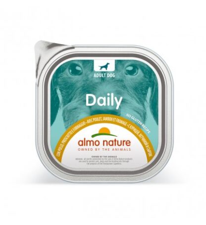 ALMO NATURE CANE DAILYMENU CON POLLO PROSCIUTTO E FORMAGGIO DA 300 GR IN VASCHETTA