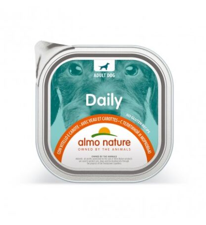 ALMO NATURE CANE DAILYMENU CON VITELLO E CAROTE DA 300 GR IN VASCHETTA