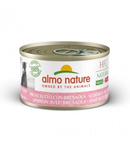 ALMO NATURE CANE NATURAL MADE IN ITALY PROSCIUTTO CON BRESAOLA DA 95 GR IN LATTINA