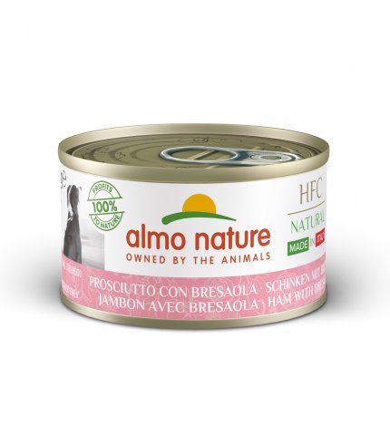 ALMO NATURE CANE NATURAL MADE IN ITALY PROSCIUTTO CON BRESAOLA DA 95 GR IN LATTINA