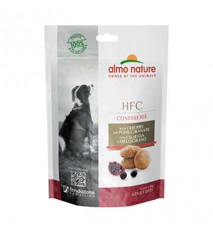 ALMO NATURE CANE SNACK BISCOTTI ADULT HFC CONFISERIE CON CILIEGIA E MELOGRANO DA 60 GR