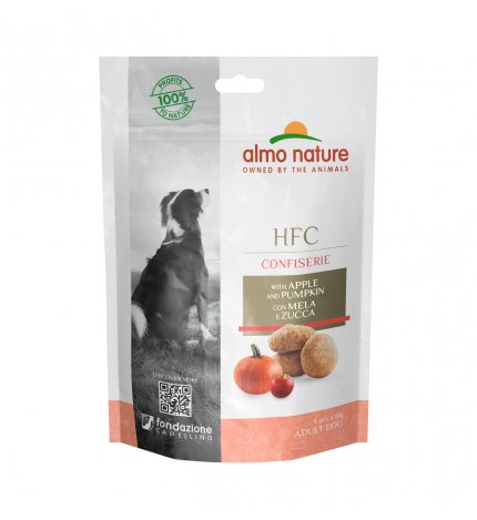 ALMO NATURE CANE SNACK BISCOTTI ADULT HFC CONFISERIE CON MELA E ZUCCA DA 60 GR