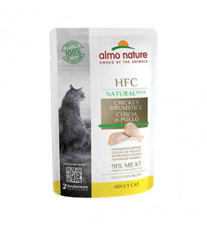 Almo nature gatto natural plus coscia di pollo da 55 gr in busta