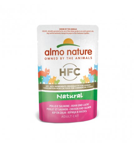ALMO NATURE GATTO CLASSIC CON POLLO E SALMONE DA 55 GR IN BUSTA