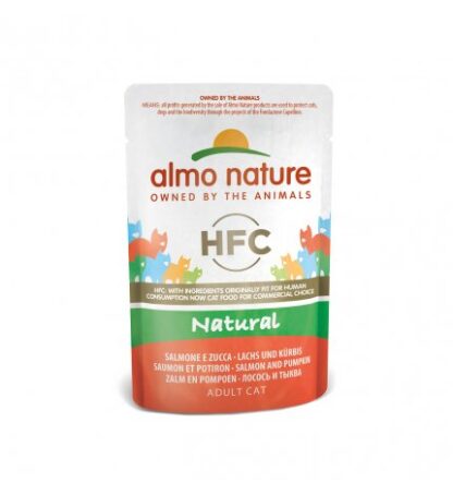 ALMO NATURE GATTO CLASSIC CON SALMONE E ZUCCA DA 55 GR IN BUSTA