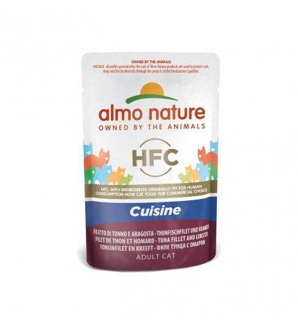 ALMO NATURE GATTO CLASSIC CUISINE CON FILETTO DI TONNO E ARAGOSTA DA 55 GR IN BUSTA