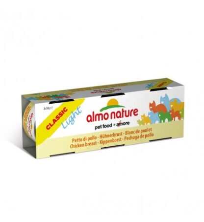 ALMO NATURE GATTO CLASSIC LIGHT CON PETTO DI POLLO 3 LATTINE DA 50 GR
