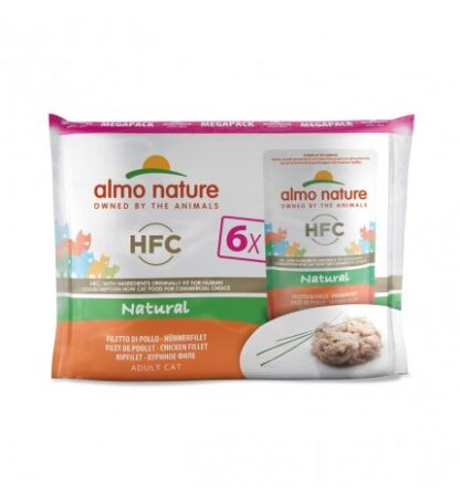 ALMO NATURE GATTO CLASSIC MULTIPACK CON FILETTO DI POLLO 6 BUSTE DA 55 GR