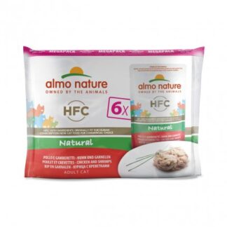 ALMO NATURE GATTO CLASSIC MULTIPACK CON POLLO E GAMBERETTI 6 BUSTE DA 55 GR