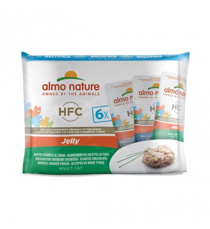 ALMO NATURE GATTO CLASSIC MULTIPACK JELLY CON RICETTE AL TONNO 6 BUSTE DA 55 GR