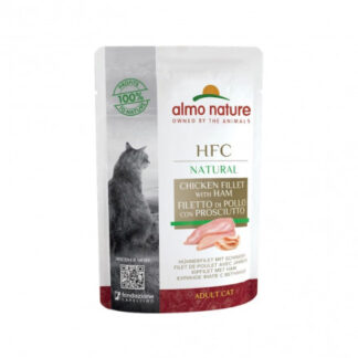 Almo nature gatto natural filetto di pollo con prosciutto da 55 gr in busta