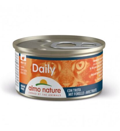 ALMO NATURE GATTO DAILYMENU DADINI CON TROTA DA 85 GR IN LATTINA