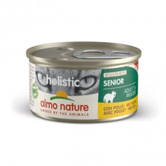 ALMO NATURE GATTO HOLISTIC ADULT 7 + GRAIN FREE SENIOR MOUSSE CON POLLO DA 85 GR IN LATTINA
