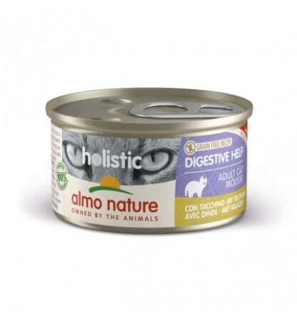ALMO NATURE GATTO HOLISTIC ADULT GRAIN FREE DIGESTIVE HELP CON TACCHINO DA 85 GR IN LATTINA