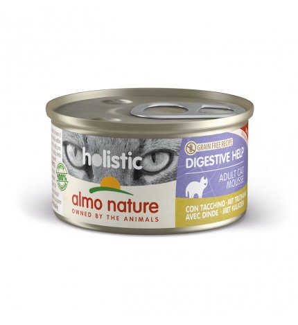 ALMO NATURE GATTO HOLISTIC ADULT GRAIN FREE DIGESTIVE HELP CON TACCHINO DA 85 GR IN LATTINA