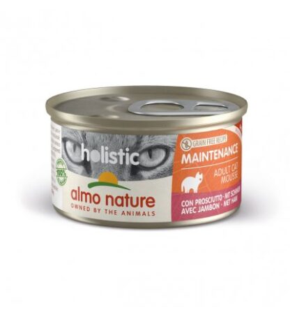 ALMO NATURE GATTO HOLISTIC ADULT GRAIN FREE MOUSSE CON PROSCIUTTO DA 85 GR IN LATTINA