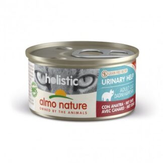 ALMO NATURE GATTO HOLISTIC ADULT GRAIN FREE URINARY HELP DADINI CON ANATRA DA 85 GR IN LATTINA