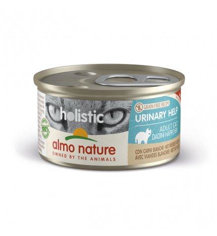 ALMO NATURE GATTO HOLISTIC ADULT GRAIN FREE URINARY HELP DADINI CON CARNI BIANCHE DA 85 GR IN LATTINA