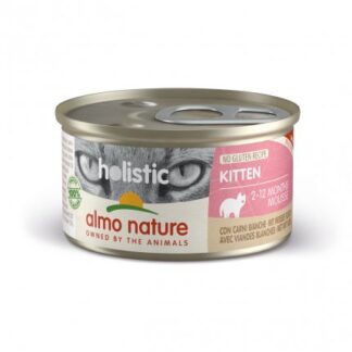 ALMO NATURE GATTO HOLISTIC KITTEN MOUSSE CON CARNI BIANCHE DA 85 GR IN LATTINA