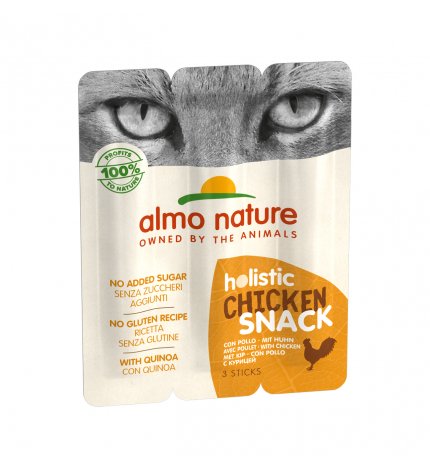 ALMO NATURE GATTO HOLISTIC SNACK AL POLLO 3 STICKS DA 5 GR