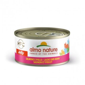 ALMO NATURE GATTO JELLY CON SALMONE E POLLO DA 70 GR IN LATTINA