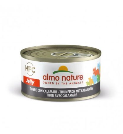 ALMO NATURE GATTO JELLY CON TONNO E CALAMARI DA 70 GR IN LATTINA
