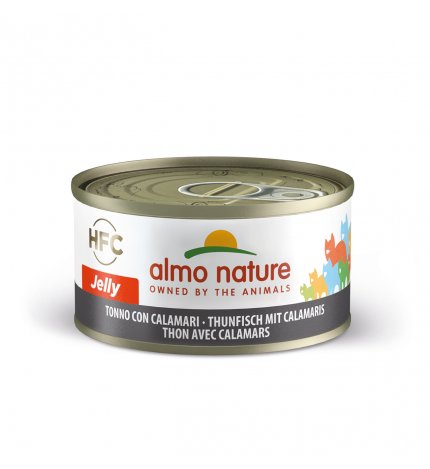 ALMO NATURE GATTO JELLY CON TONNO E CALAMARI DA 70 GR IN LATTINA