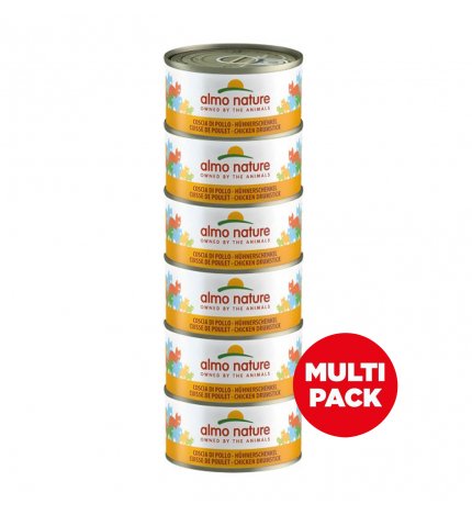 ALMO NATURE GATTO LEGEND CAT MULTIPACK CON COSCIA DI POLLO 6 PEZZI DA 70 GR