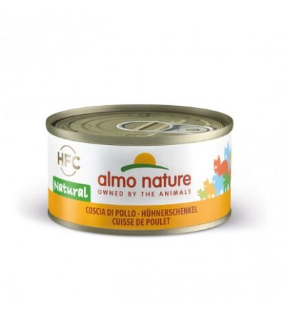 ALMO NATURE GATTO NATURAL CON COSCIA DI POLLO DA 70 GR IN LATTINA