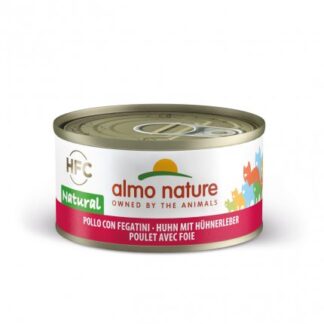 ALMO NATURE GATTO NATURAL CON POLLO E FEGATINI DA 70 GR IN LATTINA