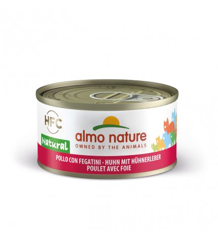 ALMO NATURE GATTO NATURAL CON POLLO E FEGATINI DA 70 GR IN LATTINA