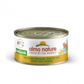 ALMO NATURE GATTO NATURAL CON POLLO E FORMAGGIO DA 70 GR IN LATTINA