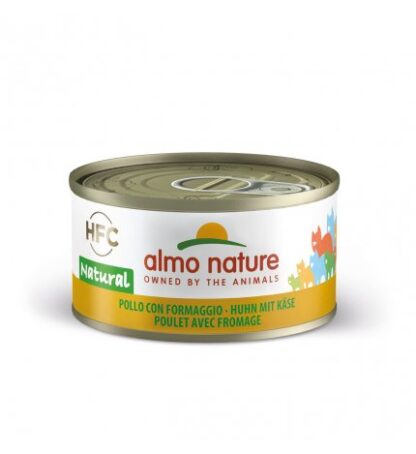ALMO NATURE GATTO NATURAL CON POLLO E FORMAGGIO DA 70 GR IN LATTINA