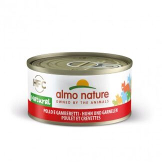 ALMO NATURE GATTO NATURAL CON POLLO E GAMBERETTI DA 70 GR IN LATTINA