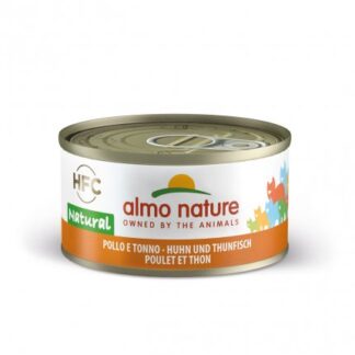 ALMO NATURE GATTO NATURAL CON POLLO E TONNO DA 70 GR IN LATTINA