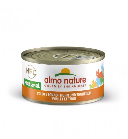 ALMO NATURE GATTO NATURAL CON POLLO E TONNO DA 70 GR IN LATTINA
