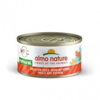 ALMO NATURE GATTO NATURAL CON POLLO E ZUCCA DA 70 GR IN LATTINA