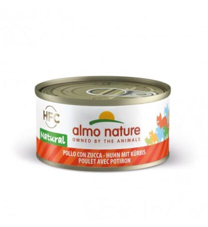 ALMO NATURE GATTO NATURAL CON POLLO E ZUCCA DA 70 GR IN LATTINA