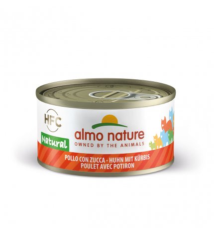 ALMO NATURE GATTO NATURAL CON POLLO E ZUCCA DA 70 GR IN LATTINA