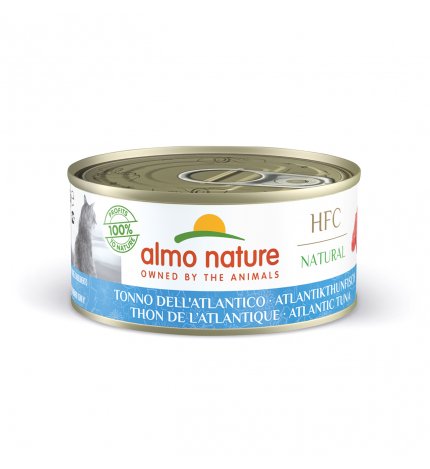 ALMO NATURE GATTO NATURAL CON TONNO DELL'ATLANTICO DA 150 GR IN LATTINA
