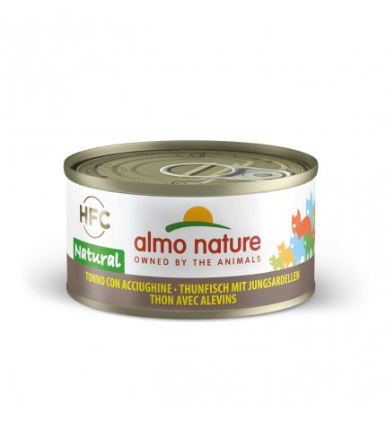 ALMO NATURE GATTO NATURAL CON TONNO E ACCIUGHINE DA 70 GR IN LATTINA