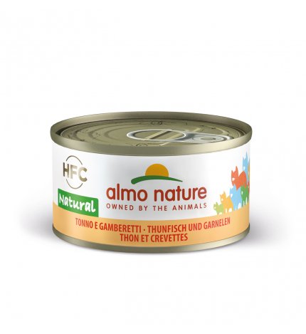 ALMO NATURE GATTO NATURAL CON TONNO E GAMBERETTI DA 70 GR IN LATTINA