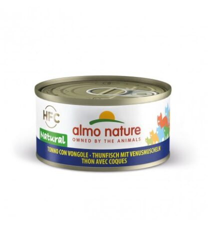 ALMO NATURE GATTO NATURAL CON TONNO E VONGOLE DA 70 GR IN LATTINA