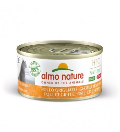 ALMO NATURE GATTO NATURAL MADE IN ITALY POLLO GRIGLIATO DA 70 GR IN LATTINA