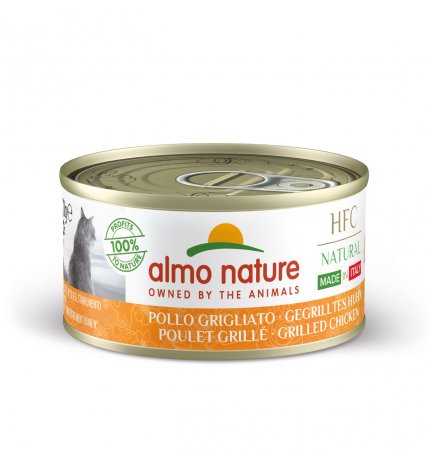 ALMO NATURE GATTO NATURAL MADE IN ITALY POLLO GRIGLIATO DA 70 GR IN LATTINA
