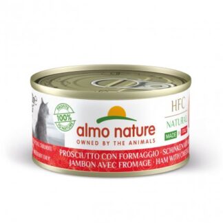 ALMO NATURE GATTO NATURAL MADE IN ITALY PROSCIUTTO CON FORMAGGIO DA 70 GR IN LATTINA