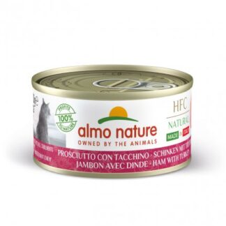 ALMO NATURE GATTO NATURAL MADE IN ITALY PROSCIUTTO CON TACCHINO DA 70 GR IN LATTINA