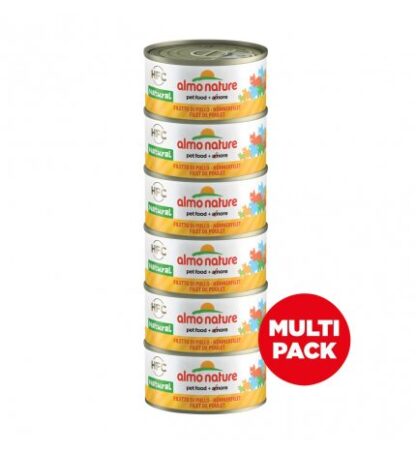 ALMO NATURE GATTO NATURE CAT MULTIPACK CON FILETTO DI POLLO 6 PEZZI DA 70 GR
